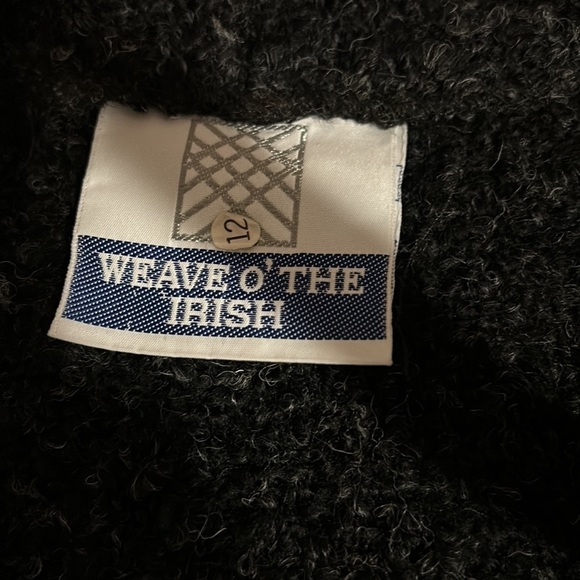 Weave O’The Irish Wool Boucle Grey Single Breasted Long Vest Duster size M - Picture 14 of 16